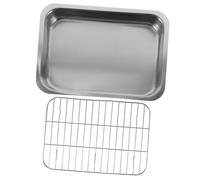 Sosoport Plateau de Cuisson Rectangulaire Inox avec Plateau Four Multifonction pour Pâtisserie Maison et Restaurant Surface Lisse Facile à Nettoyer