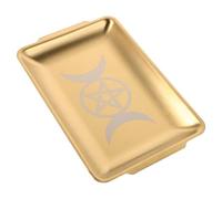 Sosoport Plateau pour Brûleur Et Bougies De Sorcellerie Présentoir Décoratif Doré pour Offrande Purification Astrologie Et Prière