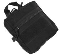 Sosoport Pochette à Outils Multifonction en Tissu Oxford Noir Petite Pochette de Rangement Fermeture Éclair Organisateur de Poche pour Camping Randonnée et Voyages en Plein Air