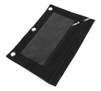 Sosoport Pochette Transparente pour Crayons en Tissu Oxford Noir, Trousse Multifonction Résistante la Déchirure, pour Bureau et Rangement de Fournitures Scolaires