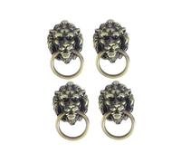 Sosoport Poignées de Porte en Alliage de Zinc Lot de 4 Poignées de Tiroir Tête de Lionceau Petite Taille Finition Cuivre Brossé et Armoire Adaptées Cuisine et Commode