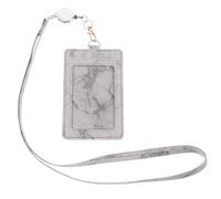 Sosoport Porte-badge en Pu Motif Marbre, Design Détachable, pour L'école Utilisation Prolongée