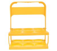 Sosoport Porte-Bouteilles Pliable 6 Bouteilles en Plastique Jaune Porte-gobelet Réutilisable Poignée Support Portable pour Bière Transport Facile Usage Maison Bar Fête