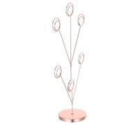 Sosoport Porte-Cartes de Placement en Acier Inoxydable Forme Paon, Support de Bureau Stable avec Multiple Pinces Verticales, pour Événements Spéciaux et Décoration de Mariage