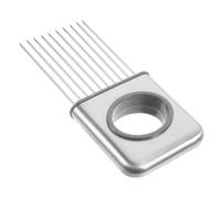 Sosoport Porte-légumes Acier Inoxydable avec Aiguilles pour Maintien Stable Trancheuse Pratique pour Tomate et Pomme de Terre Outil de Découpe Sécurisé avec Poignée Antidérapante pour