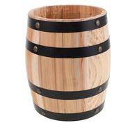 Sosoport Porte-ustensiles Vintage en Bois 20cm, Beige, Style Rétro | Rangement de Table, Forme Tonneau, Usage la Cuisine ou Camping, pour Stylos, Fourchettes, Cuillères et Autres