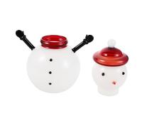 Sosoport Pot Bonbonnière avec Couvercle Bocal Décoratif Verre Forme Bonhomme pour Bonbons Rangement Festif pour Cuisine et Décoration de Noël