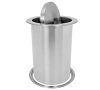 Sosoport Poubelle Cuisine Intégrée en Acier Inoxydable avec Couvercle Basculant Silencieux, Goulotte à Déchets Ronde Encastrée pour Plan de Travail, Vide-ordures Domestique pour