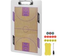 Sosoport PVC Tableau de Basket pour Entraîneurs Double Face | Schémas de Jeu Réutilisables, Vues Demi-terrain et Terrain Complet, Suivi des Joueurs, Coaching en Ligue Couleur Aléatoire