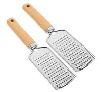 Sosoport Râpe à Fromage Multifonction 2 Pièces en Acier Inoxydable Poignée en Bois Râpe Ménagère Portable pour Truffes Légumes et Pommes de Terre - Ustensile Cuisine Créatif et