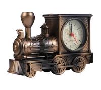 Sosoport Réveil à Motif de Train Vintage en Métal Cuivré Horloge Décorative de Bureau Multifonction Réveil Analogique sans Piles pour Chambre D’Garçon et Filles et Salon Horloge de