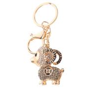 Sosoport Rhinestone Goat Keychain Sparkly Handbag Pendant Charm For Purse And Backpack Cute Sheep Zodiac Accessory For Chinese Year