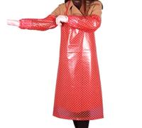 Sosoport Rouge Tablier en Imperméable Long Pvc Manches à Cuisine