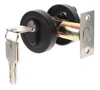 Sosoport Serrure à Pêne Dormant Simple en Alliage de Zinc Serrure de Porte Intérieure pour Chambre Finition Mate Noire Double Face Verrouillage Sécurisé pour Porte Cachée Installation