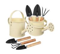 Sosoport Set Jardinage Compact Métal avec Arrosoir Précis Pelle et Râteau Miniatures pour Balcon Plantes Intérieur et Petits Jardins