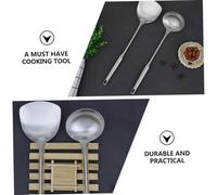 Sosoport Set Ustensiles de Cuisine Inox Louche et Spatule Ergonomiques Suspension pour Cuisson et Service