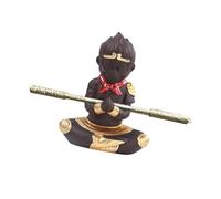 Sosoport Statue Bouddha en Terre Cuite pour Aquarium Décoration Wukong Mythologie Chinoise Figurine Stable pour Bassin Méditation et Aquarium