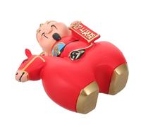 Sosoport Statue Feng Shui CAI Shen en Laiton Rouge Petit Format Ornement Cheval du Nouvel an Lunaire Décoration de Bureau et Salon pour Prospérité, Richesse et Chance Feng Shui