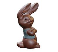 Sosoport Statuette Lapin en Argile pour Thé Kung Fu, Décoration de Bureau, Ornement Théière Multifonctionnelle, Figurine Animal de Compagnie à Thé en Zisha, Accessoire Décoration