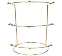 Sosoport Support à Trois Niveaux Doré pour Couronnes et Bandeaux de Mariée Présentoir de Rangement Élégant pour Accessoires Cheveux Organisateur Pratique pour Domicile et Décoration