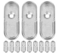 Sosoport Support de Tringle à Placard en Alliage de Zinc Nickelé, Douille Simple Trou à Double Pied 16 Mm, Lot de 10 Paires avec 40 Vis 4x16 Mm, Accessoires de Fixation Robustes