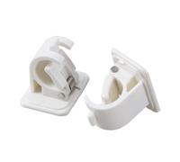 Sosoport Support Mural Adhésif pour Barre Ronde Crochet Double pour Tringles à Rideaux et Rideaux de Fixation sans Perçage pour Salle de Bain Lot de Clips Robustes