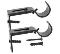 Sosoport Support Mural pour Tringle à Rideau Réglable Robuste Noir Porte-Tringle Facile à Installer pour Fixation Murale Adapté Aux Barres Extensibles et Rideaux