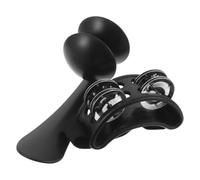 Sosoport Talon Noir Sangle Confortable avec Double Rangée de Grelots en Métal et Plastique pour Batteurs et Guitaristes, pour Spectacles Solo à Domicile