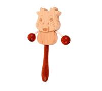 Sosoport Tambour En Bois Pour Bébé Et Tout-petit, Petite Taille, Léger Et Solide, Jouet Musical à Secouer Main, Éveil Sensoriel Et Coordination Œil-main, Anneau De Dentition Pour Garçon Et Filles