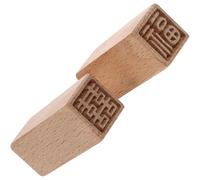 Sosoport Tampons à Dessert en Bois 2pcs Motifs Chinois Traditionnels Carré 9cm Symbole de Chance 12cm Emporte-pièces pour Pâtisserie Mooncake, Ustensile de Cuisson Réutilisable Cuisine