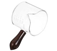 Sosoport Tasse à Café Double Bec avec Poignée Verre Transparent Doseuse Pratique pour Lait et Sauces Adaptée Maison et Café