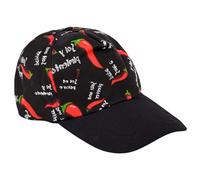 Sosoport Toque de Serveur Noir Motif Piment, Casquette Cuisine Absorbant la Transpiration, Taille Unique Confortable, Adaptée au Travail en Restaurant et Service Alimentaire