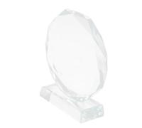 Sosoport Trophée en Verre Octogonal Vierge pour Reconnaissance D’Entreprise | Finition Transparente, Bords Polis et Surface Lisse, Support de Table, pour Logo ou Photo