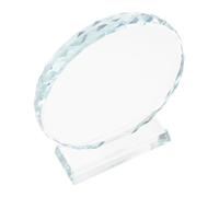 Sosoport Trophée en Verre Transparent, Coupe 4,3 Pouces Base Élargie | Plaque Trophée Gravée, Finition Polie et Effet Clair, Usage pour Compétition Sportive et Remise de Diplôme