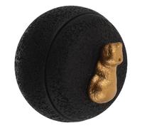 Sosoport Urne Funéraire pour Chat en Ciment Noire 350 ML Compartiment à Cendres Étanche, Boîte à Souvenirs Compacte pour Animaux de Compagnie Disparus, Coffret Commémoratif pour Petits