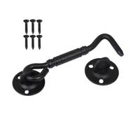 Sosoport Verrou de Sécurité à Crochet en Acier Inoxydable Mat Noir Taille Standard Lot Complet Vis de Fixation pour Fenêtre Porte Coulissante et Portail de Grange Résistant à la