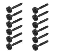 Sosoport vis de chevalet de guitare, jeu de vis de montage pour guitare, 12pcs, métal noir, bagues de fixation du manche de guitare, précision des vis et résistance à l’usure, pour guitar