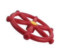Sosoport Volant Bateau Pirate en Plastique Rouge pour Cabane | Accessoire Nautique pour Jeux Extérieurs, Installation Facile, Bords Arrondis, Usage Bois et Métal