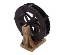 Sosoport Water Wheel Fountain Ornament with Stand Mini Desktop Waterfall Decor for Fish Tank Aquarium Lightweight Flowing Water Micro Landscape Accessory