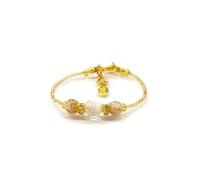 Sospiri Venezia - Bracelet pour Femme avec 3 Perles en Verre de Murano, Bracelet Original, Bijoux Idéal pour Cadeau, Fabriqué en Italie avec Certificat (Blanc)