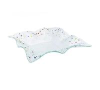 SOSPIRI VENEZIA - Centre de table en verre de Murano décoré à la main - Idée cadeau pour une cérémonie avec boîte élégante (29 x 29 cm, carré)