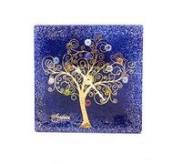 Sospiri Venezia Horloge de Table Verre Murano Mécanisme Silencieux Décoré Murrines et Feuille Or Idée Cadeau Fabriqué à la Main Made in Italy (14x14)