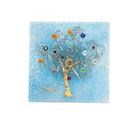 Sospiri Venezia Horloge de Table Verre Murano Mécanisme Silencieux Décoré Murrines et Feuille Or Idée Cadeau Fabriqué à la Main Made in Italy (10x10)