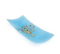 SOSPIRI VENEZIA Videpoche Plat Ornement Arbre de Vie Verre Murano Décoré Murrines et Feuille Or Idée Cadeau Fabriqué à la Main Made in Italy (30x13)