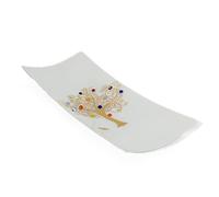 SOSPIRI VENEZIA Videpoche Plat Ornement Arbre de Vie Verre Murano Décoré Murrines et Feuille Or Idée Cadeau Fabriqué à la Main Made in Italy (30x13)