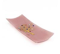 SOSPIRI VENEZIA Videpoche Plat Ornement Arbre de Vie Verre Murano Décoré Murrines et Feuille Or Idée Cadeau Fabriqué à la Main Made in Italy (30x13)