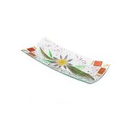 SOSPIRI VENEZIA Videpoche Plat Ornement Décor Floral Verre Murano Centre de Table Ameublement Intérieur Idée Cadeau Fabriqué à la Main Made in Italy (Aster cm30x13 Rectangulaire)