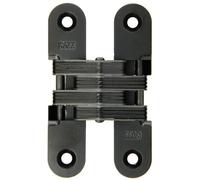 Soss Serrure à encastrer à fixation invisible Charnière avec 4 trous, Zinc, finition E-coated Noir, 4-5/20,3 cm Feuille 2,5 cm de hauteur, largeur de feuille, 1-7/40,6 cm Feuille Épaisseur, # 14 x 1-1/5,1 cm à vis Taille