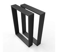 sossai® Design XXL Pied de Table en Profilés d'Acier TKK3 | 2 pièces | couleur noir | Largeur 60 cm x hauteur 72 cm | style industriel