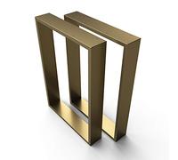 sossai® Design XXL Pied de Table en Profilés d'Acier TKK3 | 2 pièces | couleur or | Largeur 70 cm x hauteur 72 cm | style industriel